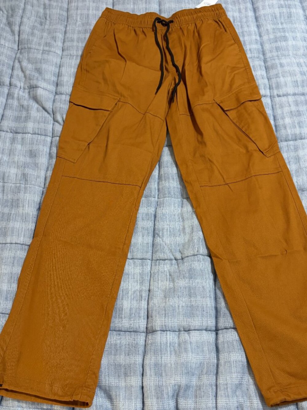 Rue21 Cargo Jogger Pants Drawstring Mens M Rust Orange Tapered Elastic Waist NWT
